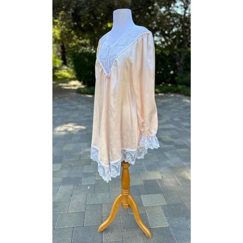 Vintage 80s Chemise Nightgown Romantic Victorian Edwardian Ephemera Shabby Chic - Picture 5 of 10